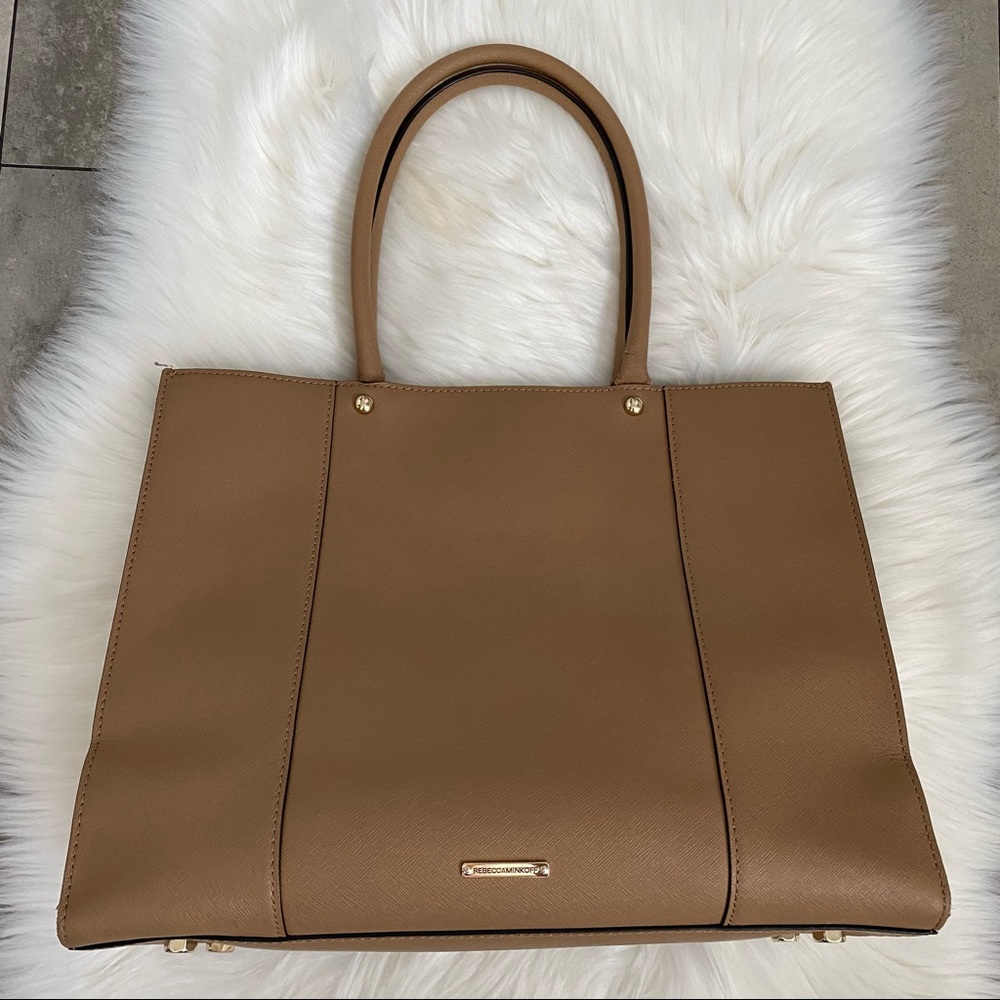 Rebecca Minkoff MAB medium leather canvas tote bag purse